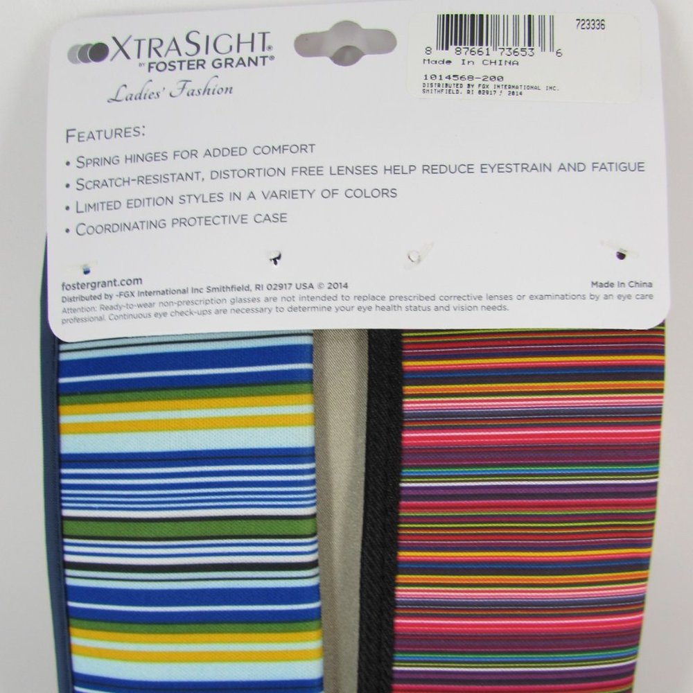 Foster Grant +2.00 Xtra Sight Reading Glasses & Cases - Picture 2 of 4